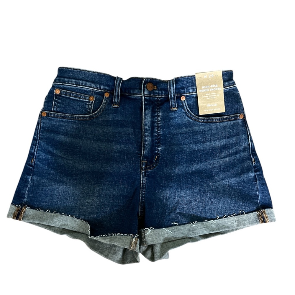 Madewell High-Waisted Blue Denim Shorts